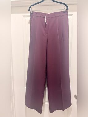 Ann Taylor Wide-Leg Trousers in Plum